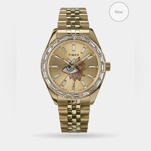 Timex x Jacquie Aiche Gold Sunray Dial with Flower Tribe Eye 36mm Watch